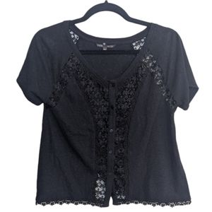 Victoria's Secret Black Button Down Lace Top 🖤✨